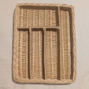 Woven Rattan Utensil Organizer